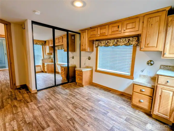 Mirror doors on the closet