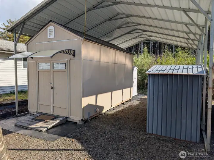 Storage shed and wood storage