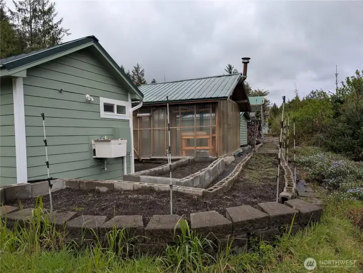 Raised garden on the back