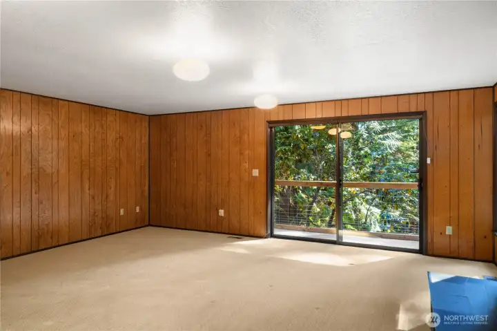 The spacious lower level rec room offers lots of opportunities.