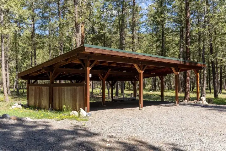 Three bay carport.