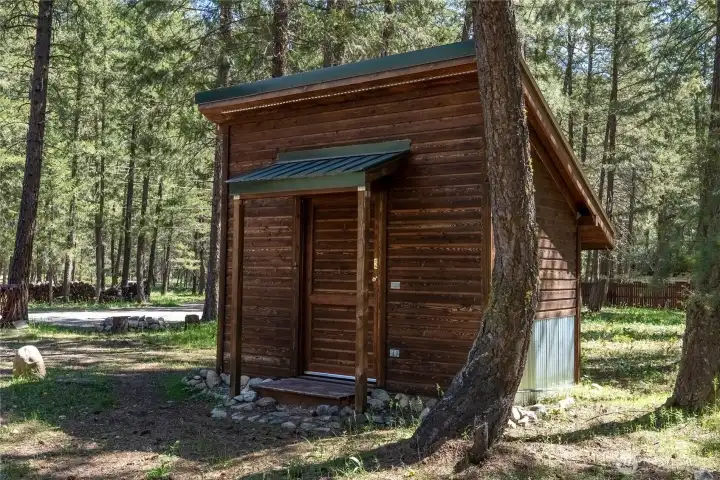 Storage shed.