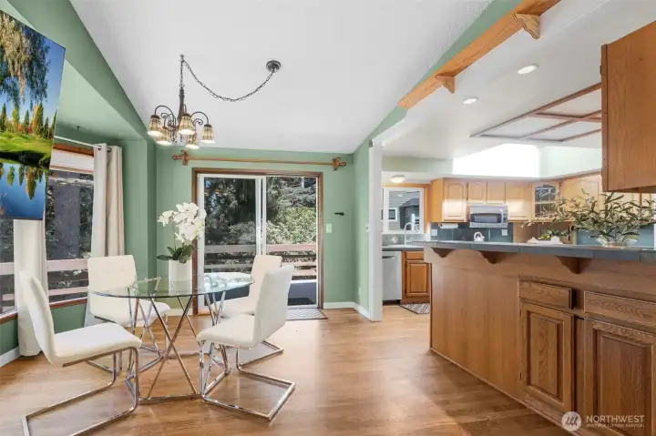 dining room and Kitchen plus access to deck. Deck wraps around .