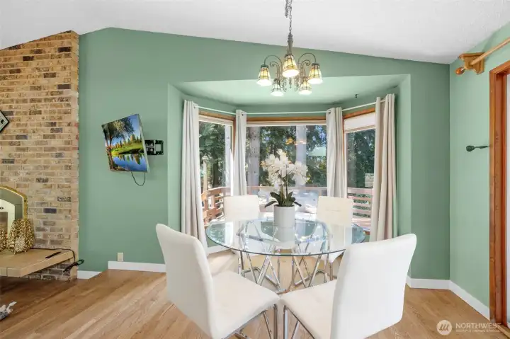 looking west and the dining room