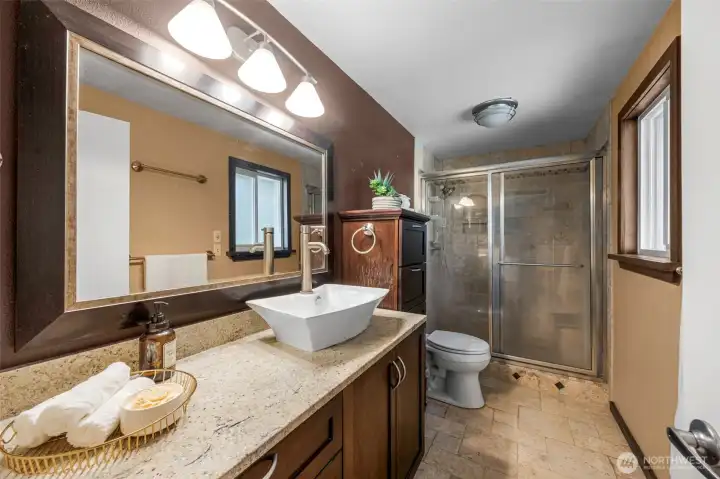 Primary bathroom upper level