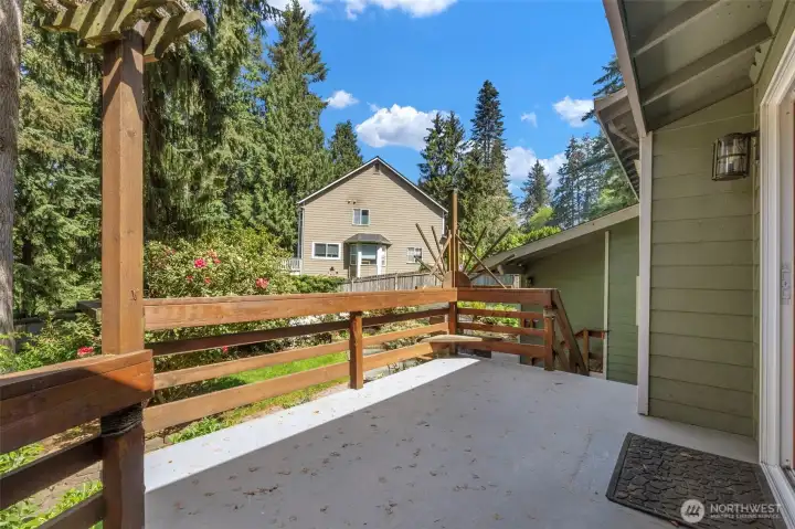 deck with access from the dining room kitchen area.