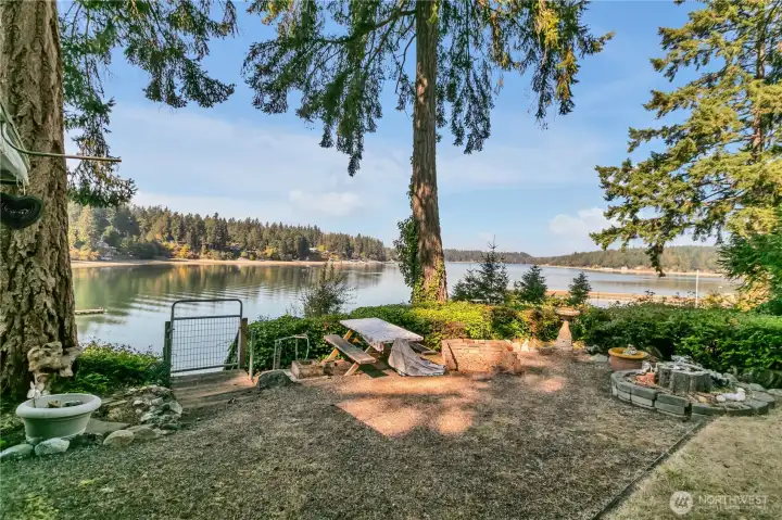 Level yard towards water views