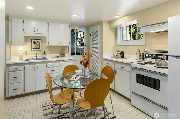 The kitchen of the ADU Apartment.
