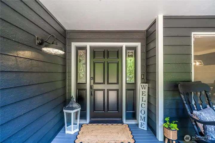 Welcoming front porch to enjoy your morning coffee. Welcoming front porch to enjoy your morning coffee.