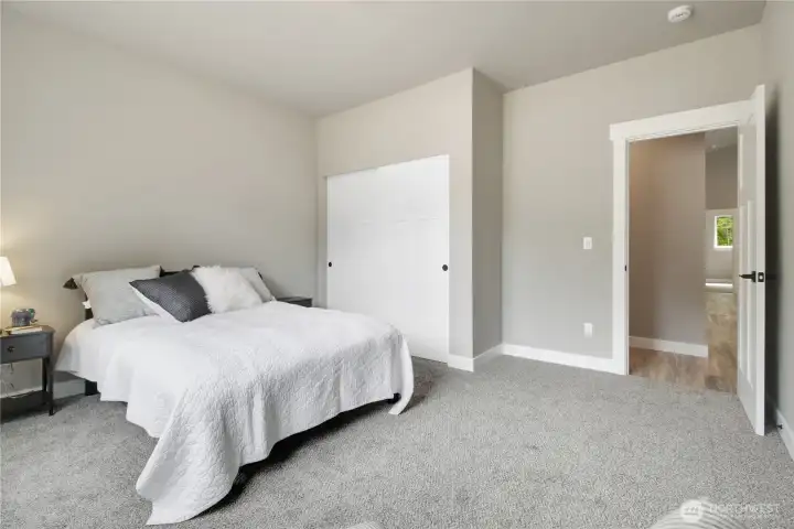 spacious closet with rack and hanging space. spacious closet with rack and hanging space.