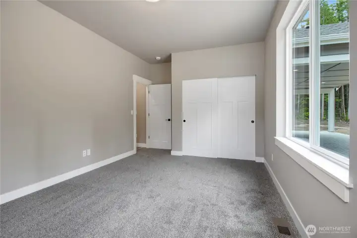 spacious closet with view to the backyard. spacious closet with view to the backyard.