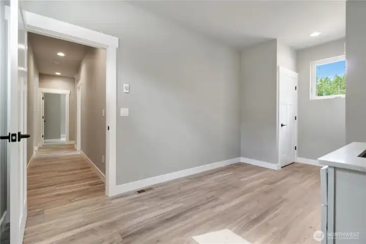 Utility room is back over to the other bedrooms and leads to the garage. Utility room is back over to the other bedrooms and leads to the garage.