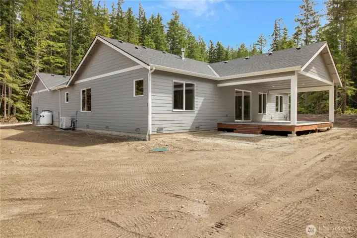 view of the backyard and its wonderful views of surrounding woods. view of the backyard and its wonderful views of surrounding woods.