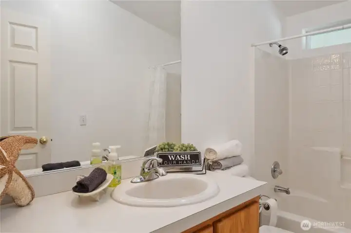 Guest bath is a full bath.