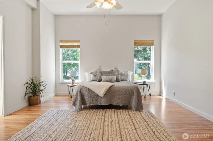 Primary bedroom is something to talk about.  This bedroom just keeps going!