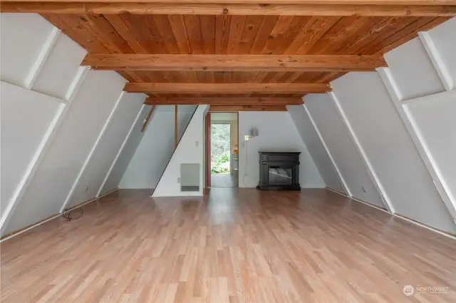 A-frame living room