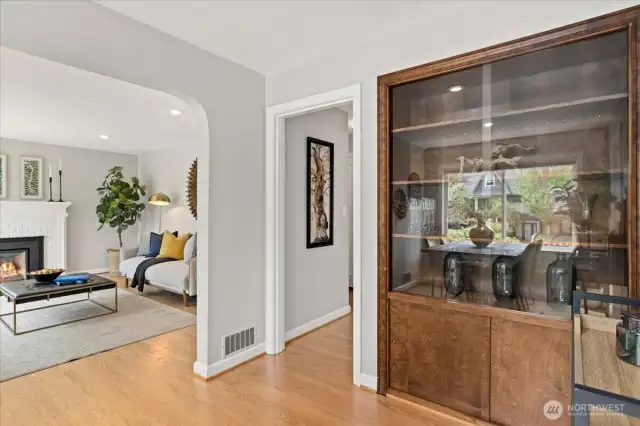 Built-ins add both charm and functionality just off the main living spaces