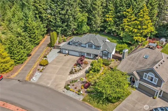Aerial. Sprinkler system front-to-back.
