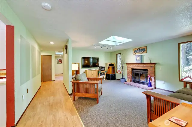 Living room with fireplace