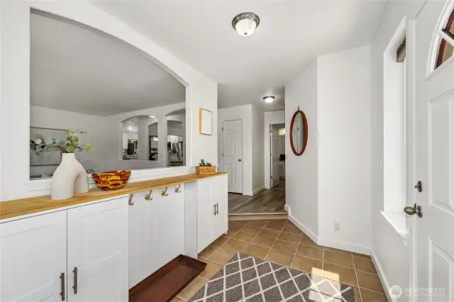 Front entry with gorgeous archways.