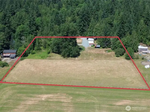 Approximate boundary lines. Property sits on 5 acres.