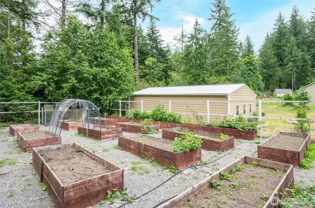 Beautiful Raised Garden Bed, Greenhouse, and Fully Fenced