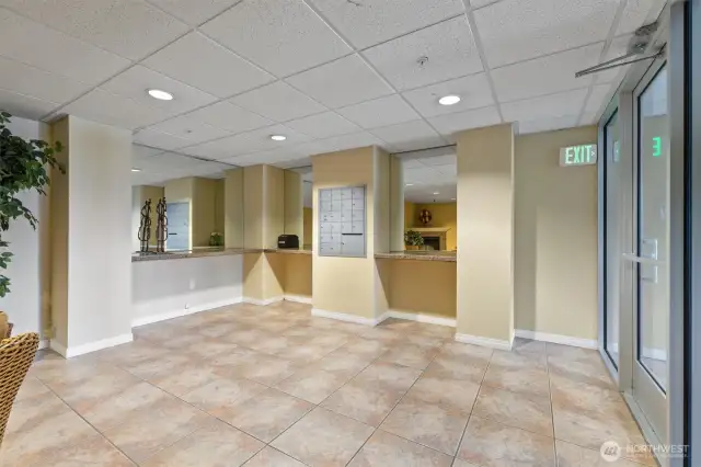 Mail and packages are left in the secure lobby.