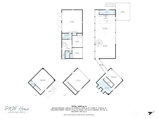 This total sq ft does not include the finished space above the shop