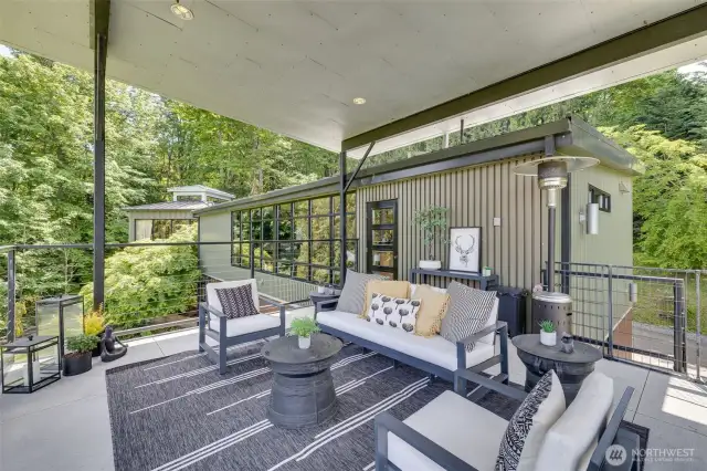 Another view of deck. This deck has stairway down to lawn also.