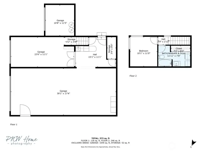 Floor plan of shop area and living space above shop
