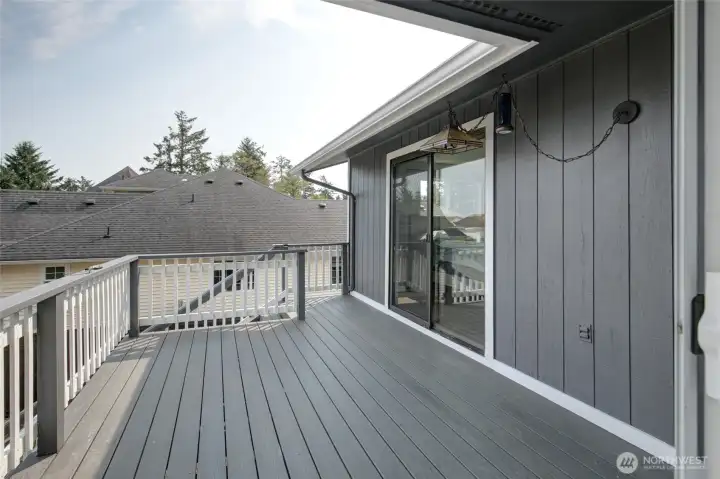 Upstairs deck off the main bedroom