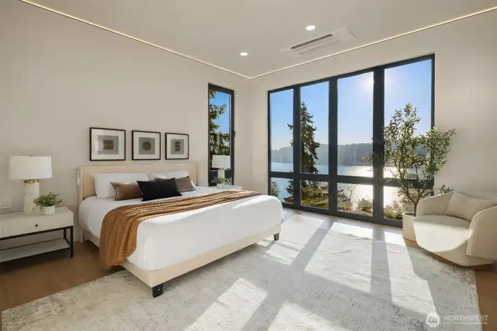 Serene sanctuary – Spacious layout, framed by floor-to-ceiling windows.
