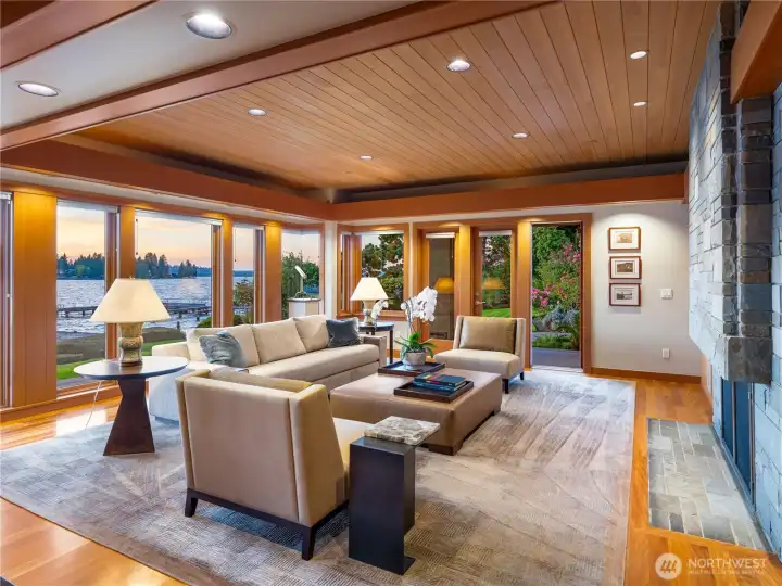 Western exposure fills the living room with afternoon light