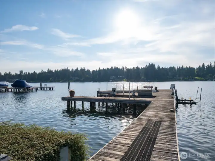Shared dock has three separate slips