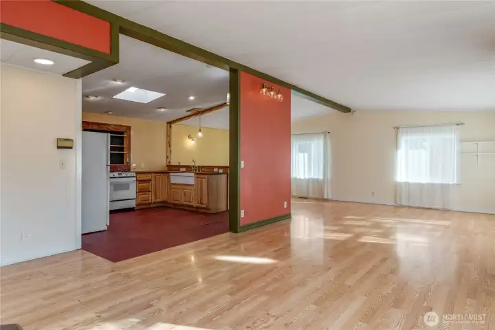 View to the kitchen.