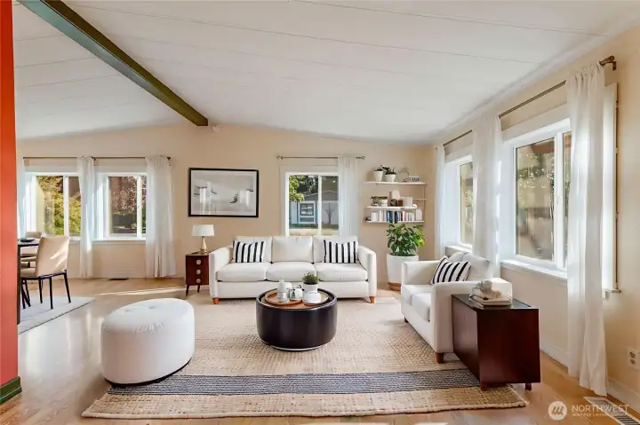 Virtually staged living room.
