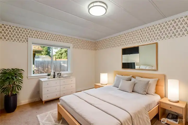 Virtually staged second bedroom.
