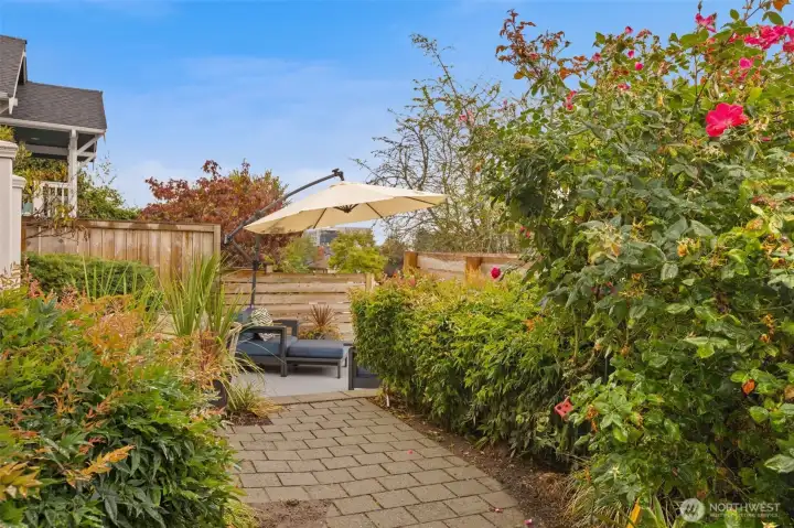 Lovely gardens as you enter the front gate