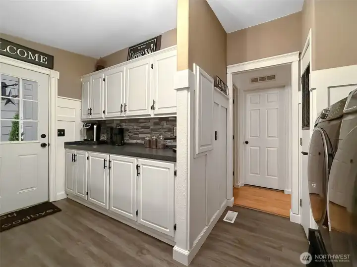 Coffee bar in entry way