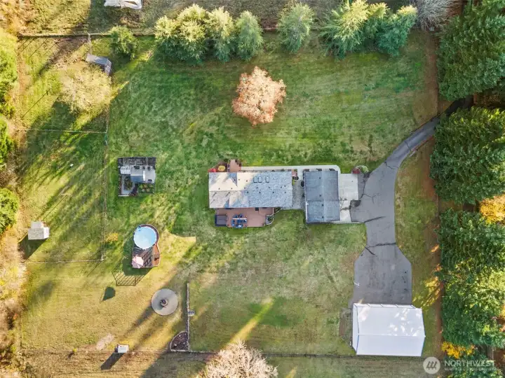 Fenced and cross-fenced for farm animals and chickens.