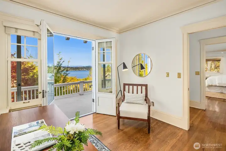 Additional bedroom or ensuite sitting room/office with French doors to view terrace.