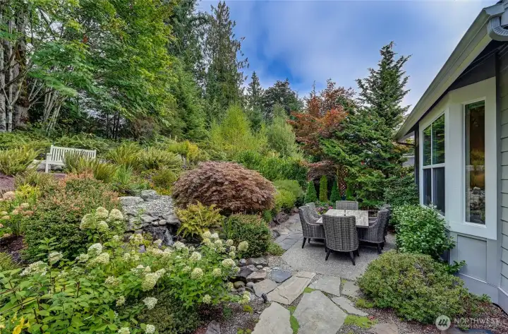 Beautiful, lush trees and plantings.