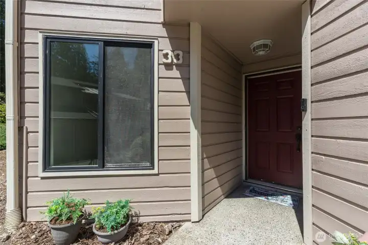 Private entrance with space for your personal touches.