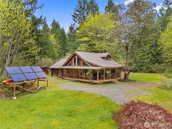 New solar panels connected to lithium batteries for the homes power.