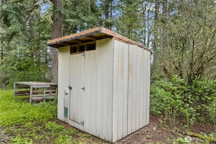 Insulated and fortified chicken coop.