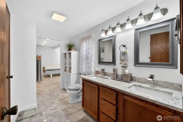 This bathroom is so unique and gives you everything you need to pamper yourself!