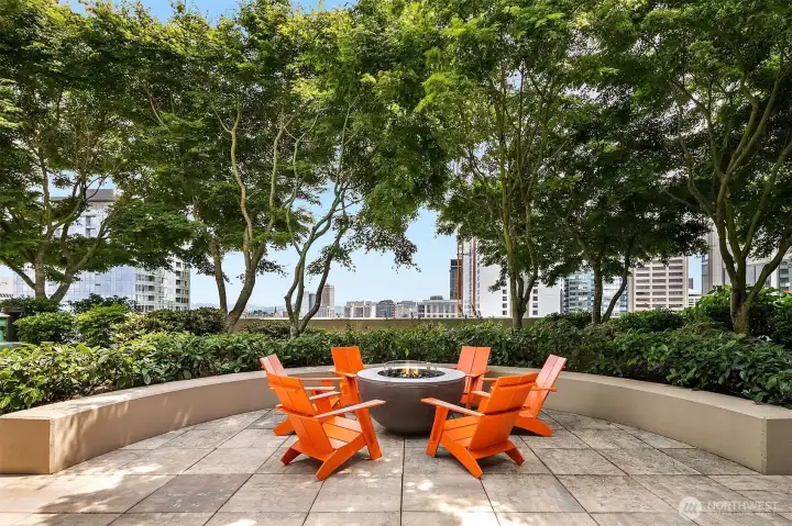 Roof-top fire pit