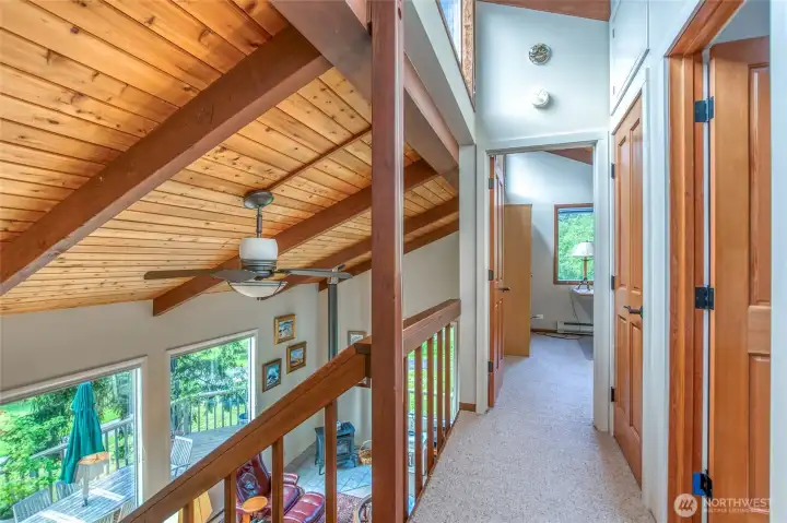 Upper hallway between the two bedrooms/full bath located on the upper level in the main home.