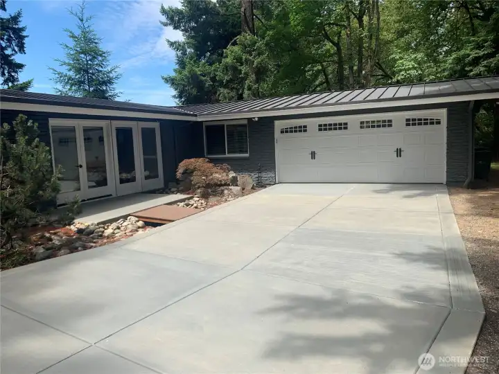 Front of house and garage