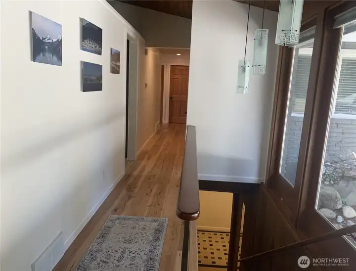 Entry foyer, hallway, and stairway